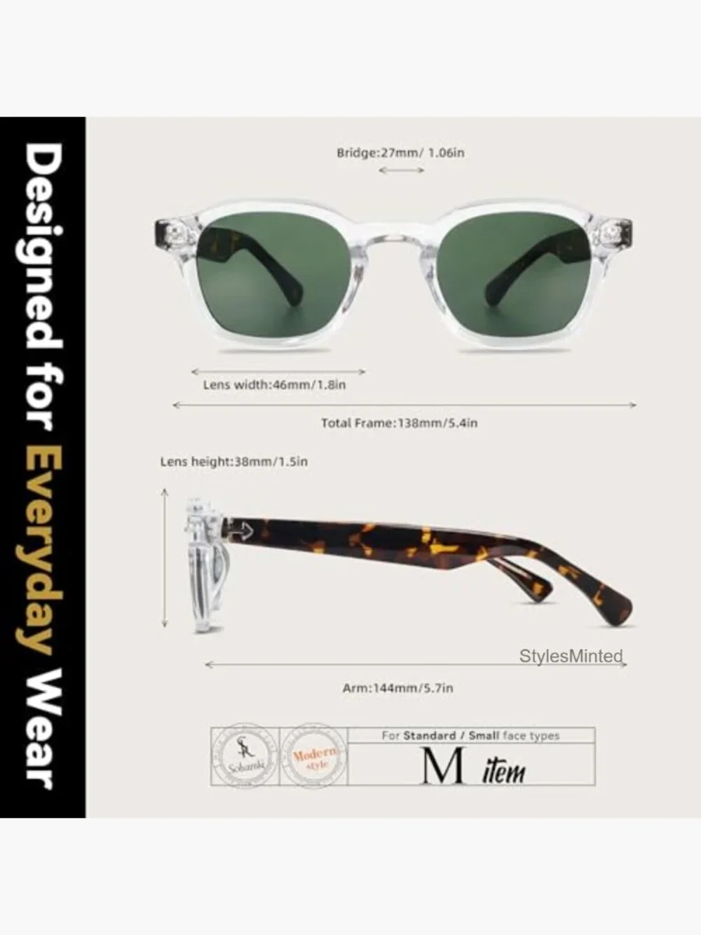 Square Tortoiseshell Retro Sunglasses UV400 Non-Polarized Lightweight Unisex